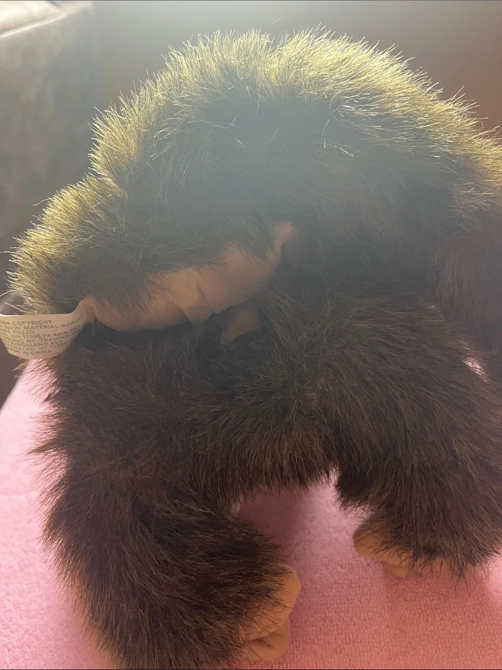 Vintage Plush Monkey Puppet with Biker Costume